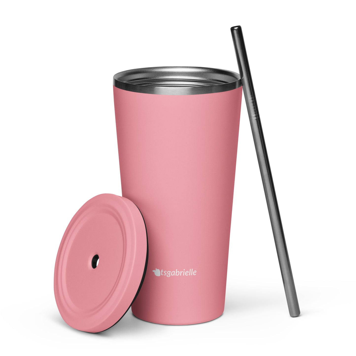 tsgabrielle • Insulated Tumbler with a Straw • Pink • 20 oz - 600 ml