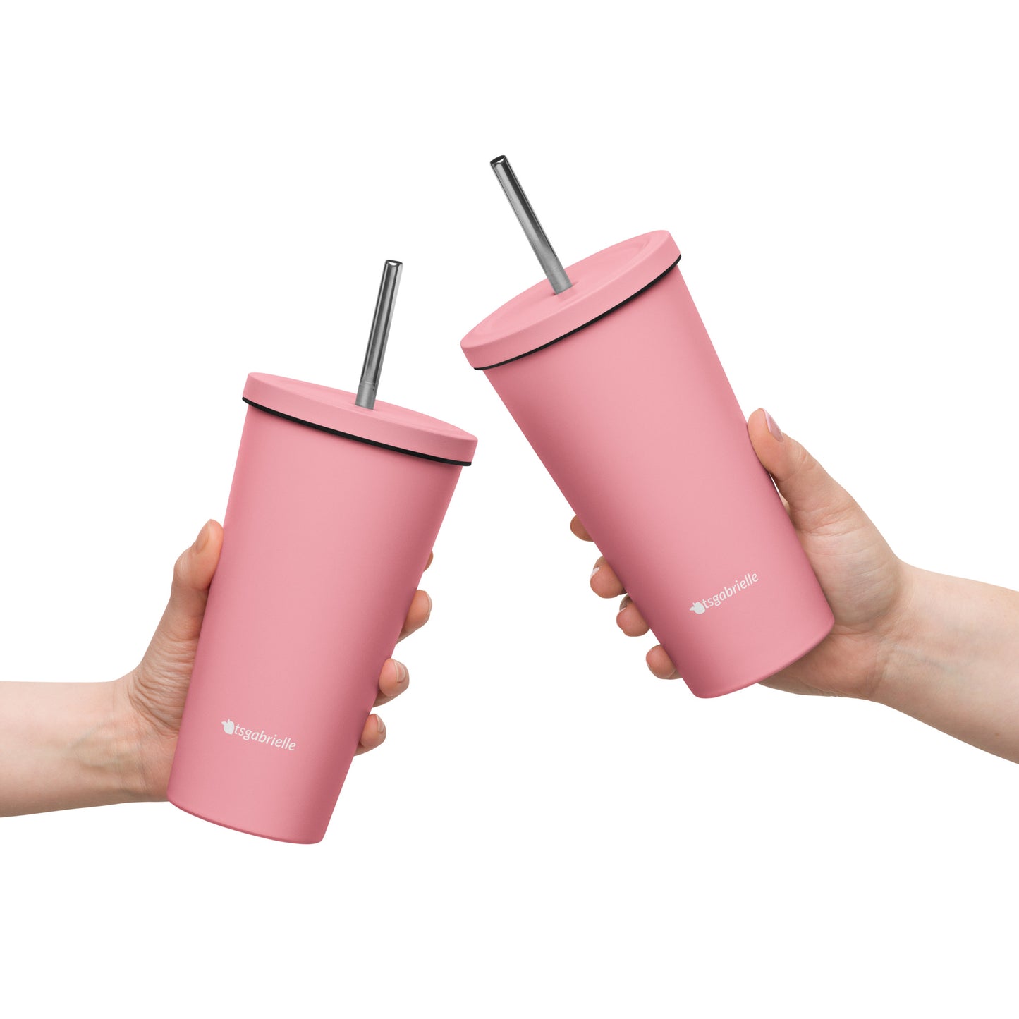 tsgabrielle • Insulated Tumbler with a Straw • Pink • 20 oz - 600 ml