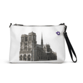 tsgabrielle® • Paris - Notre-Dame Cathedral • Crossbody Bag • White • 11″ × 8″ mockup 2