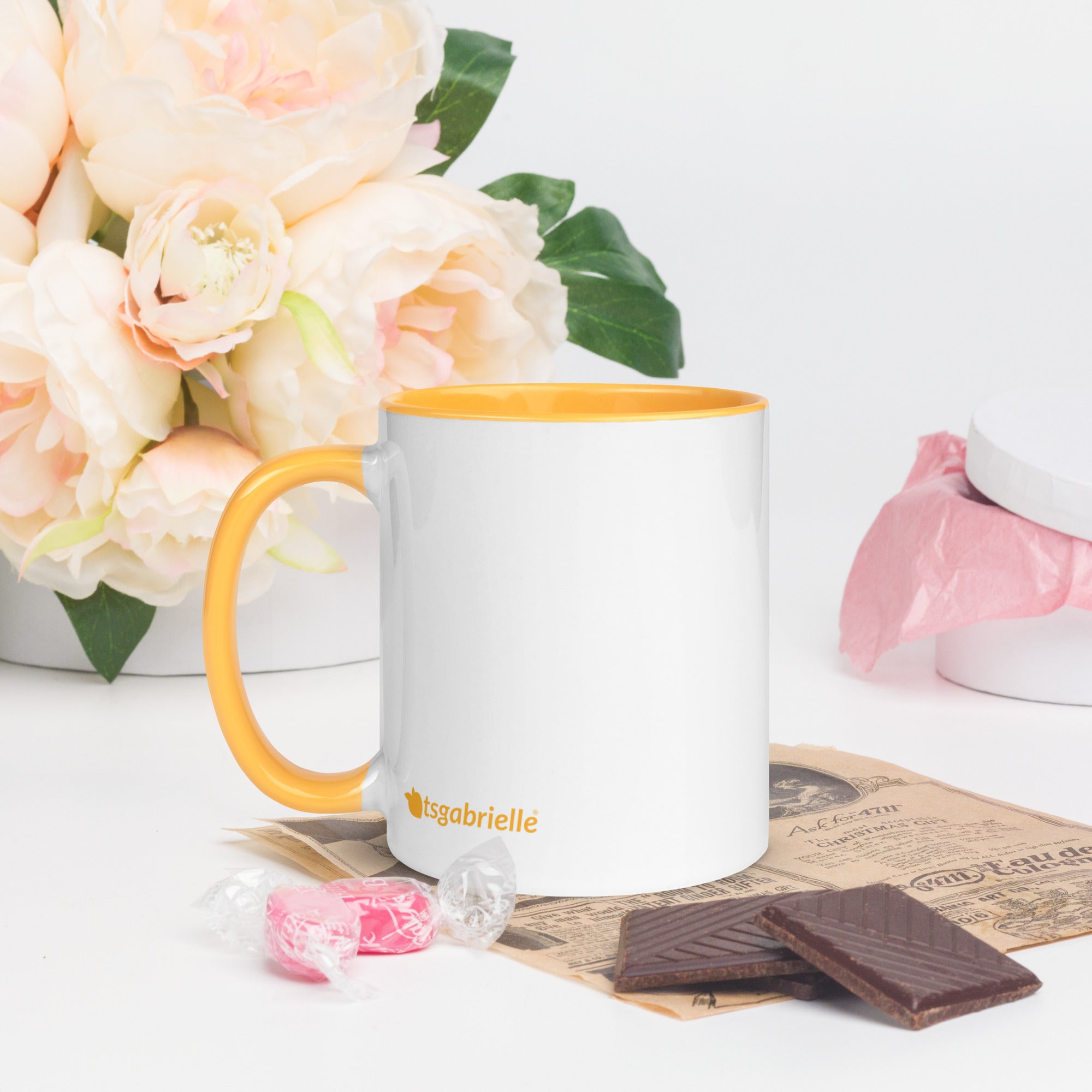 tsgabrielle • Mug with Color Golden Yellow Inside • Ceramic • 325 ml