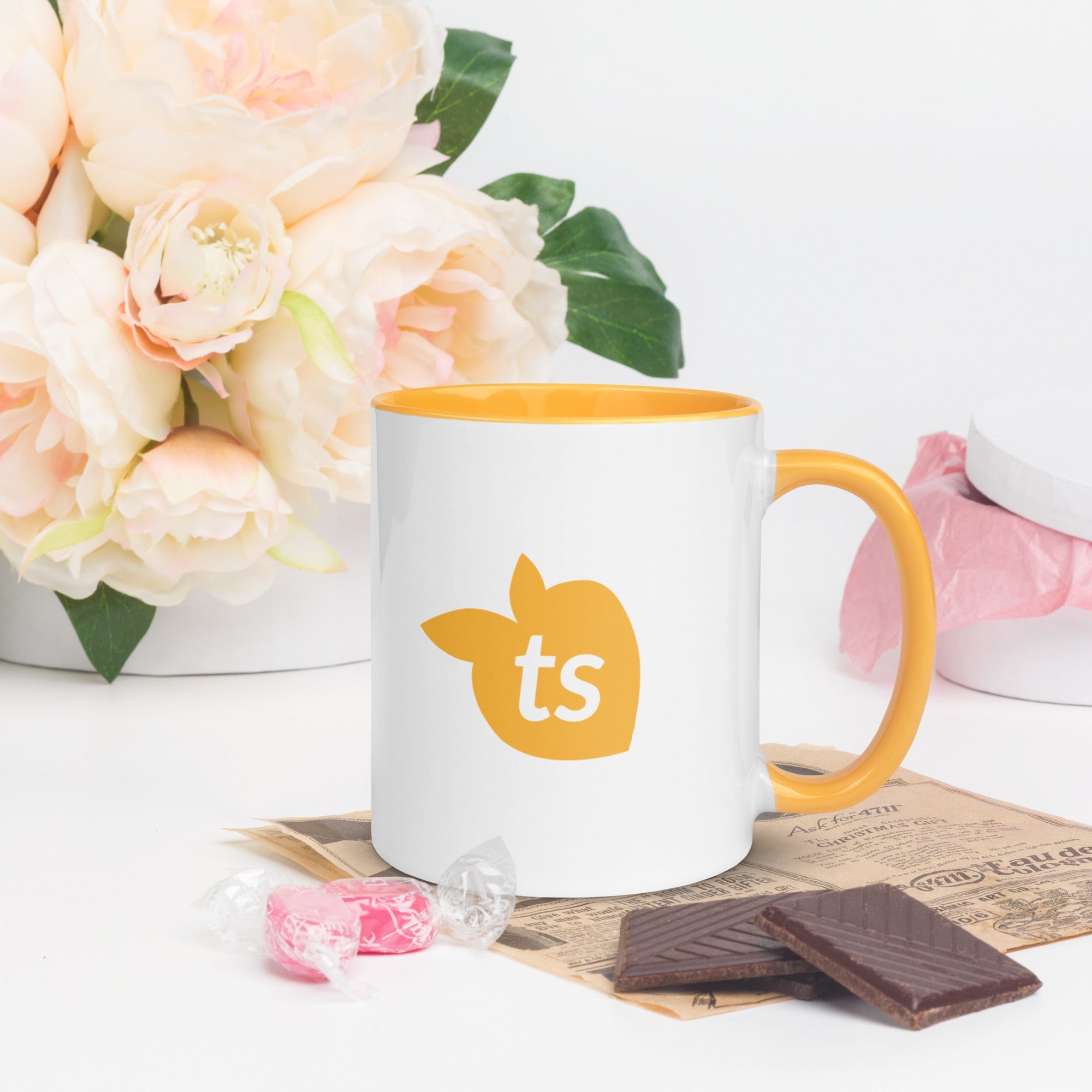 tsgabrielle • Mug with Color Golden Yellow Inside • Ceramic • 325 ml