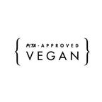 PETA-approved vegan logo on a white background