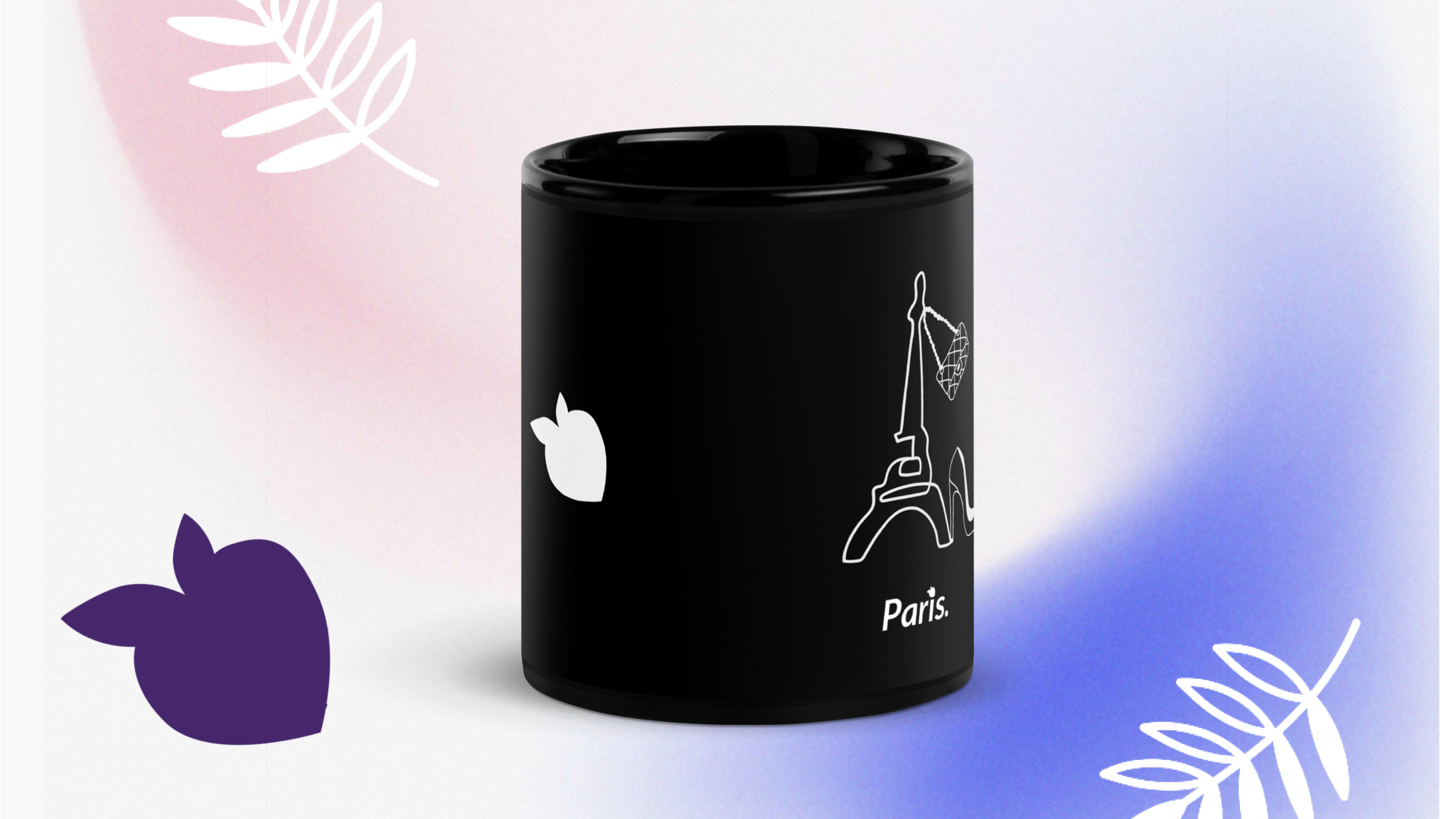 Load video: Black Glossy Mug Paris tsgabrielle™