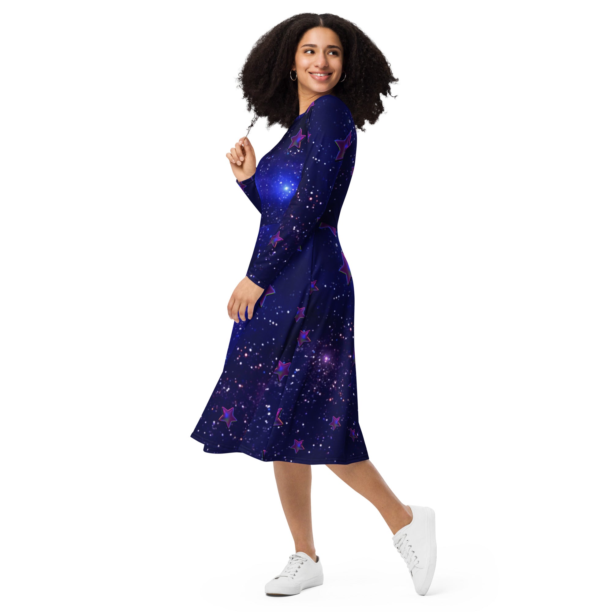 tsgabrielle® • For Her 👗 • 🌌✨Édition Spatiale • Cosmic Edition • Long Sleeve Midi Dress  