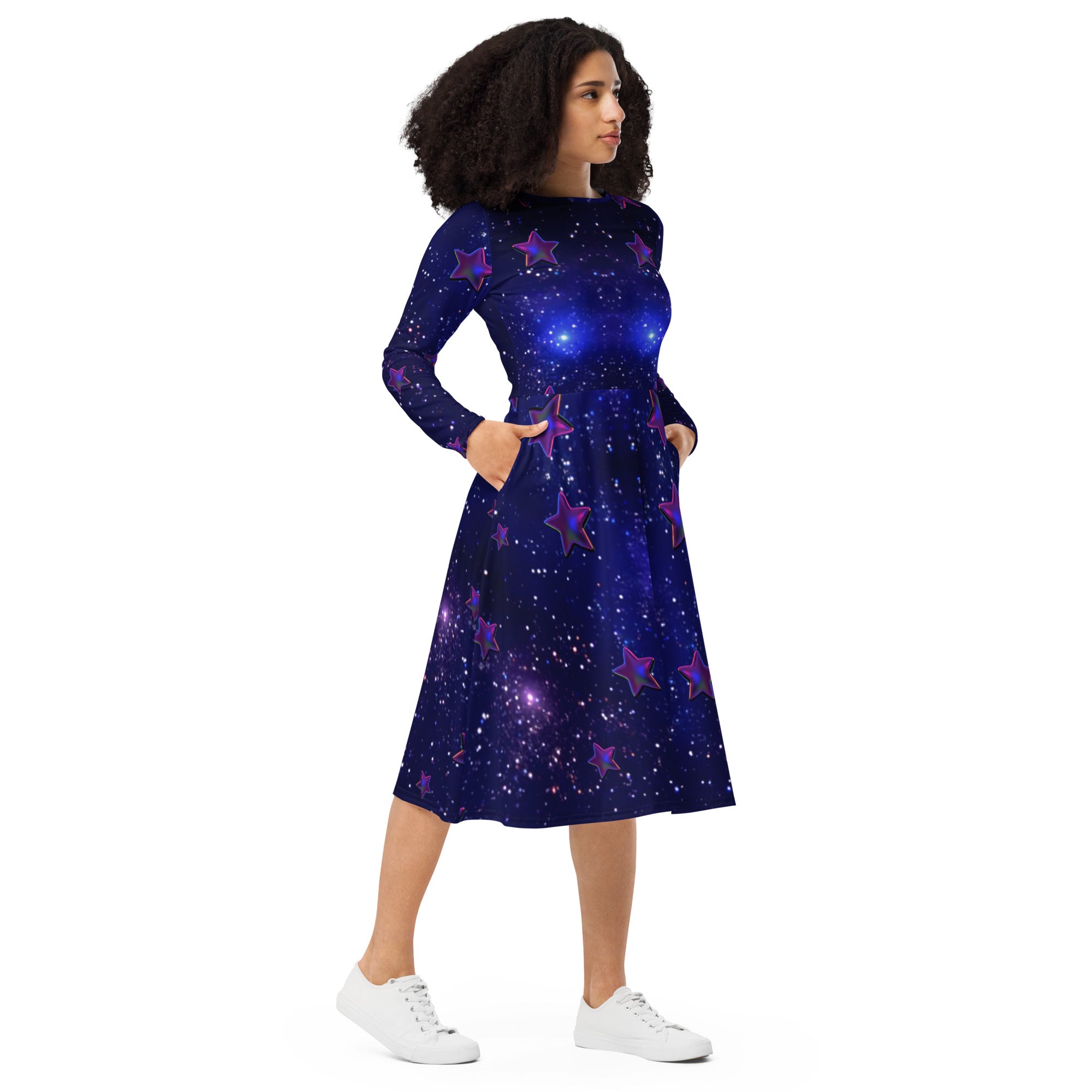 tsgabrielle® • For Her 👗 • 🌌✨Édition Spatiale • Cosmic Edition • Long Sleeve Midi Dress  