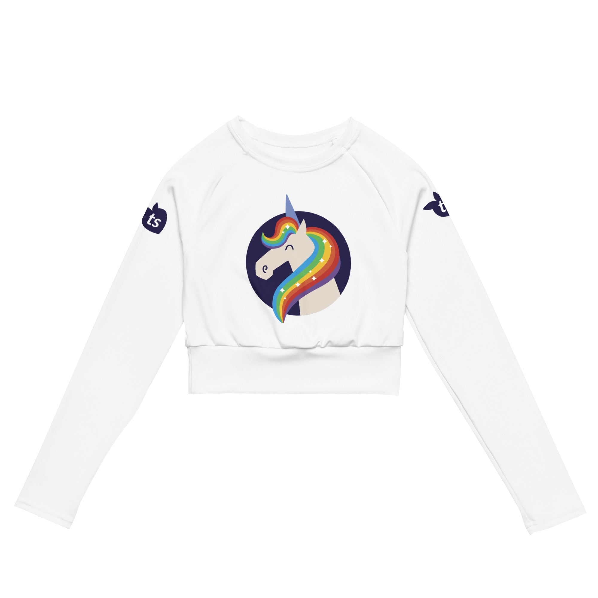 tsgabrielle® • For Her 👗 • 🦄 Unicorn - Moonwhisper • Long-Sleeve Crop Top • White Long