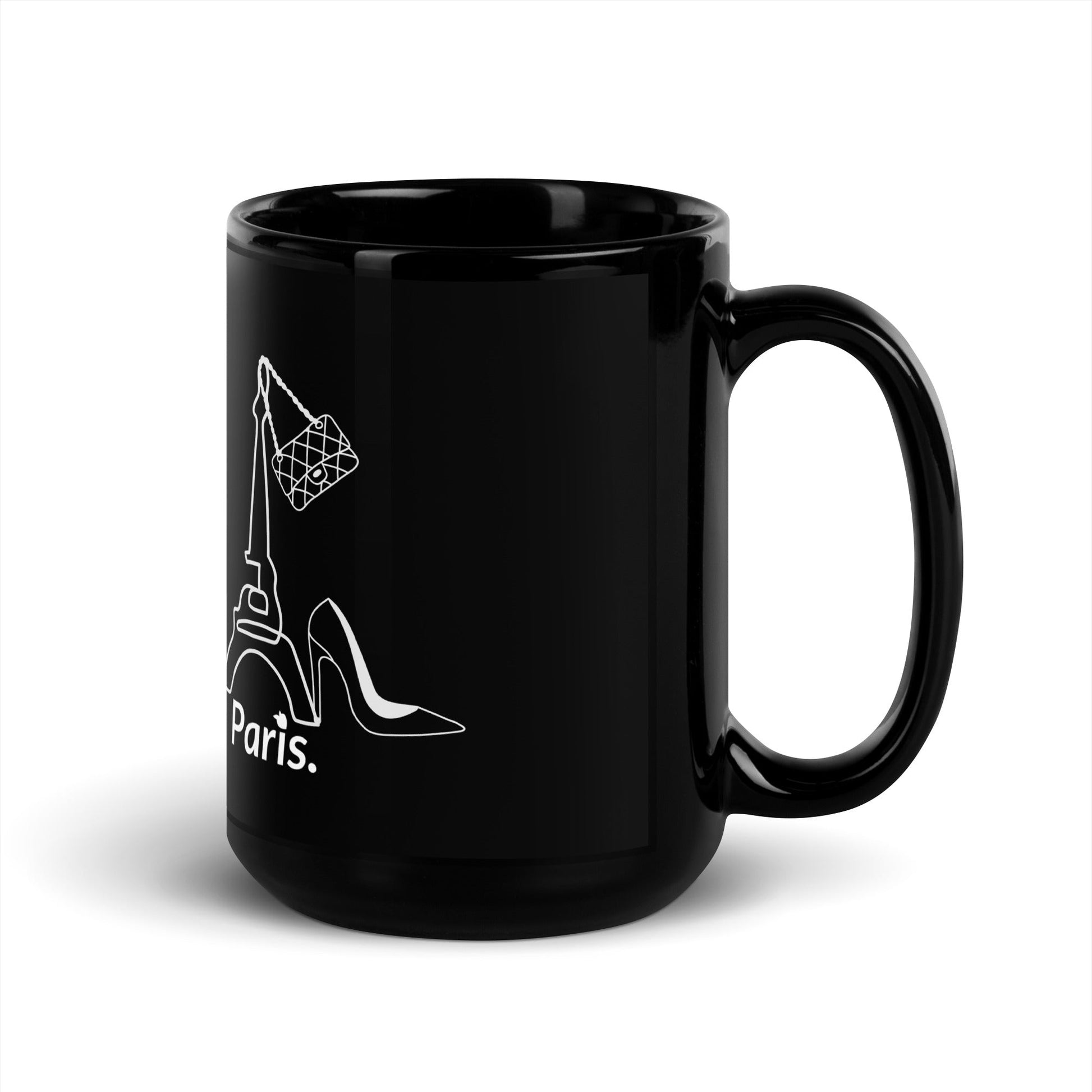 Black Glossy Mug (Paris) • tsgabrielle™ USA • Home & Garden > Kitchen & Dining > Tableware > Drinkware > Mugs • Black Glossy Mug (Paris)