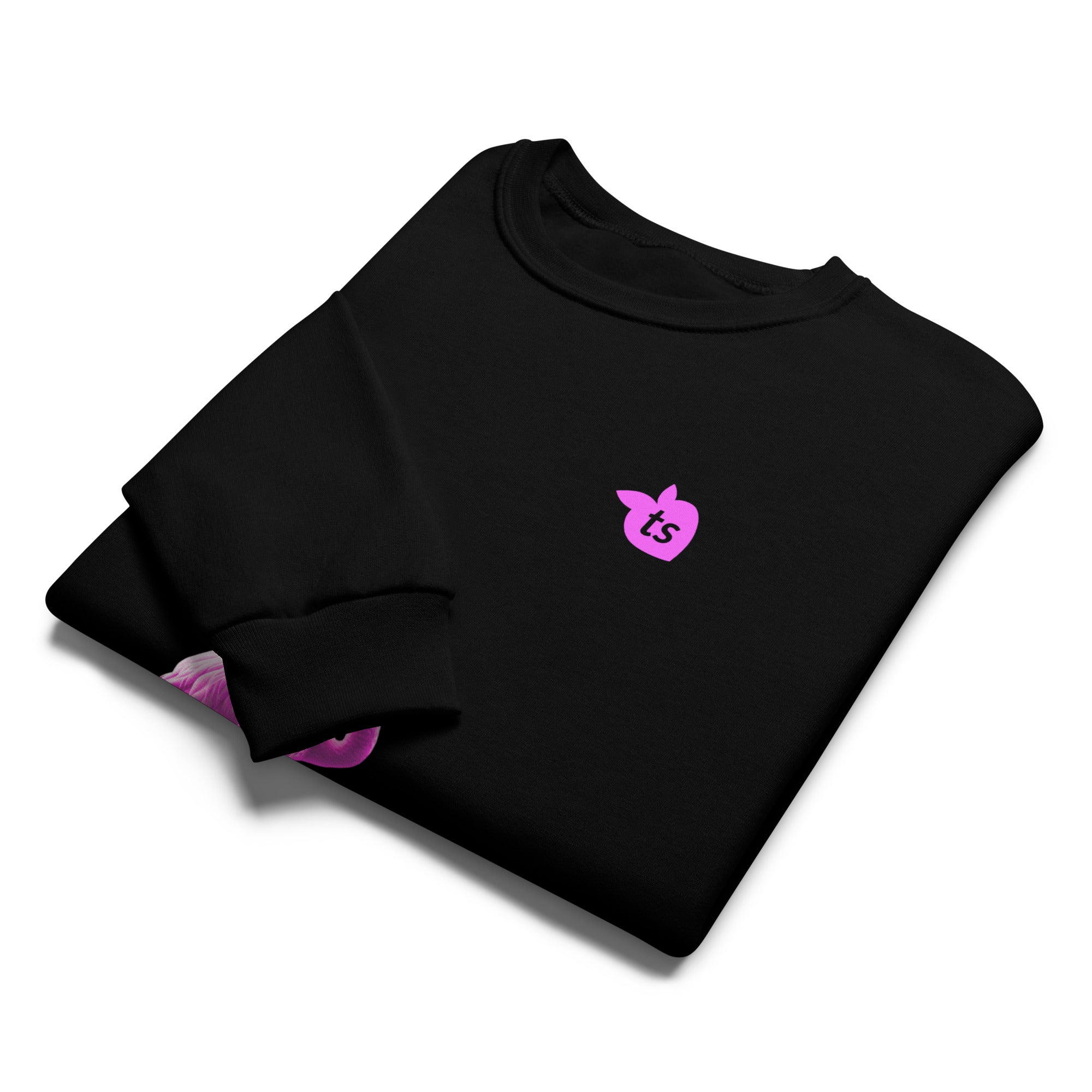 tsgabrielle® • For Her👗 • Flamant 🦩Rose • Crew Neck Sweatshirt • Black •