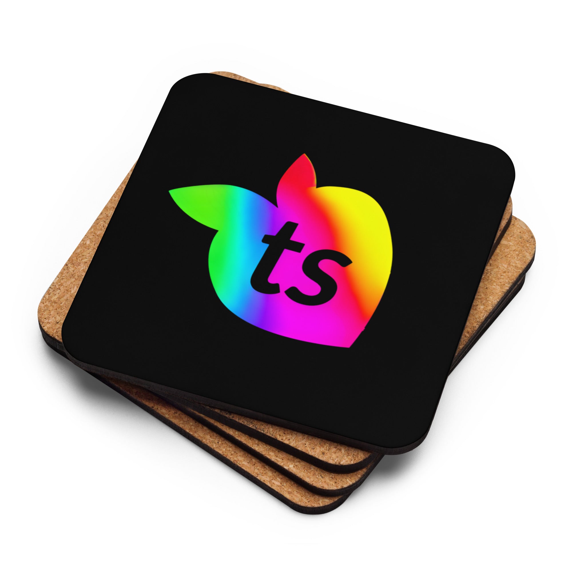 tsgabrielle® • 🌈Pride 25 • Cork-Back Coaster • Black