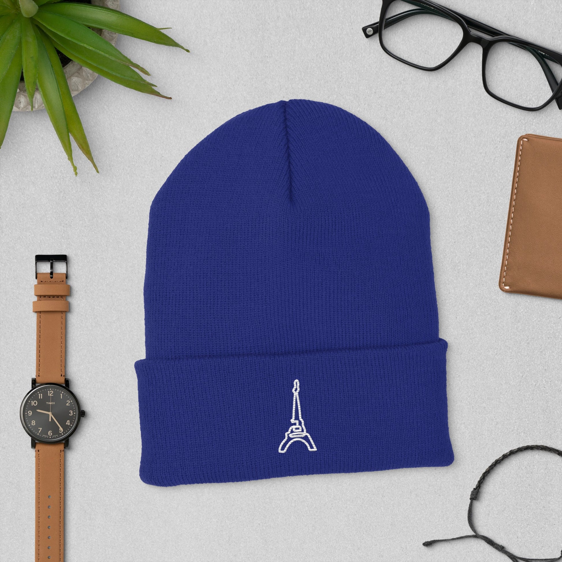 Cuffed Beanie Blue (Paris) • tsgabrielle™ USA • • Cuffed Beanie Blue (Paris)