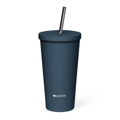 tsgabrielle • Insulated Tumbler with a Straw • Dark Navy • 20 oz - 600 ml