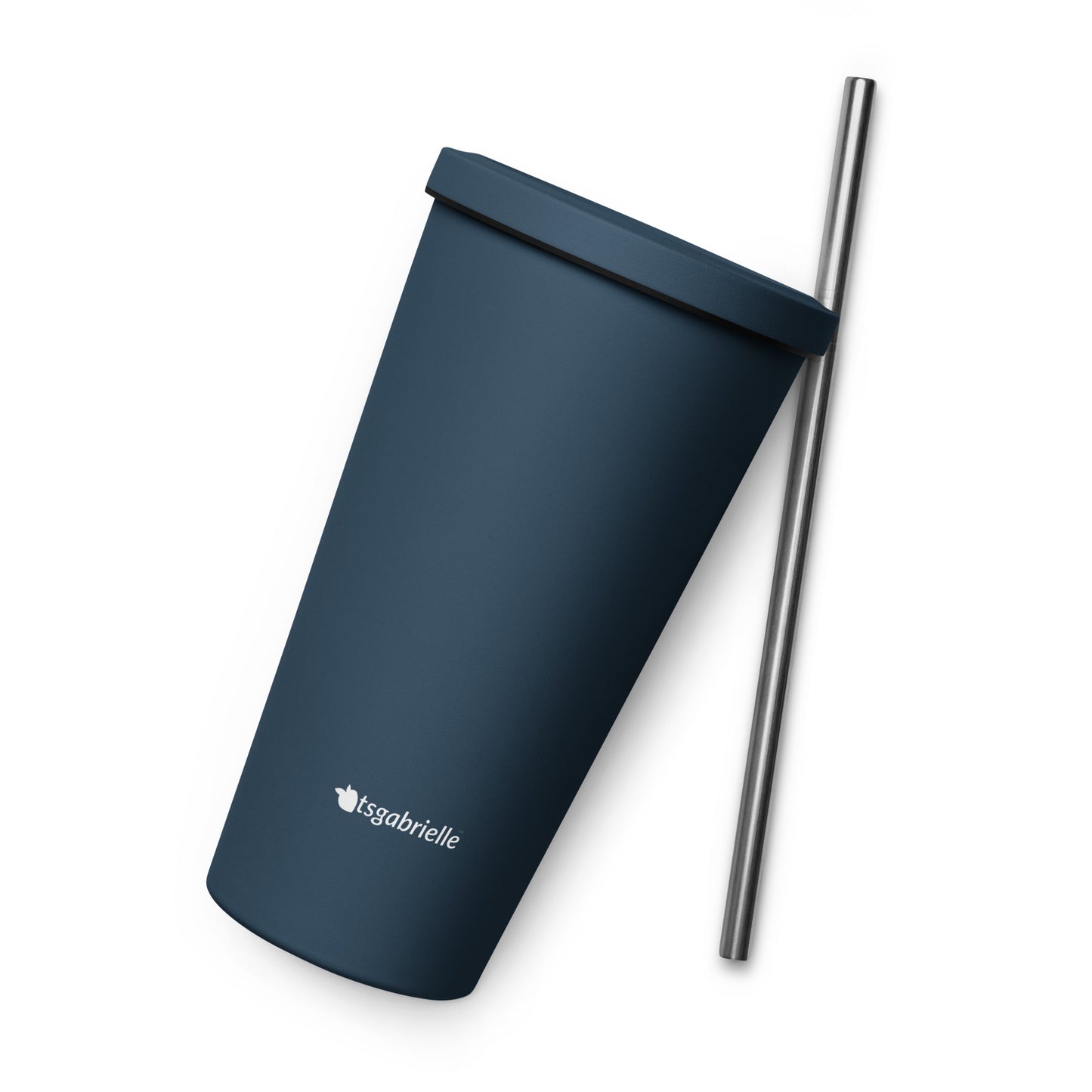 tsgabrielle • Insulated Tumbler with a Straw • Dark Navy • 20 oz - 600 ml