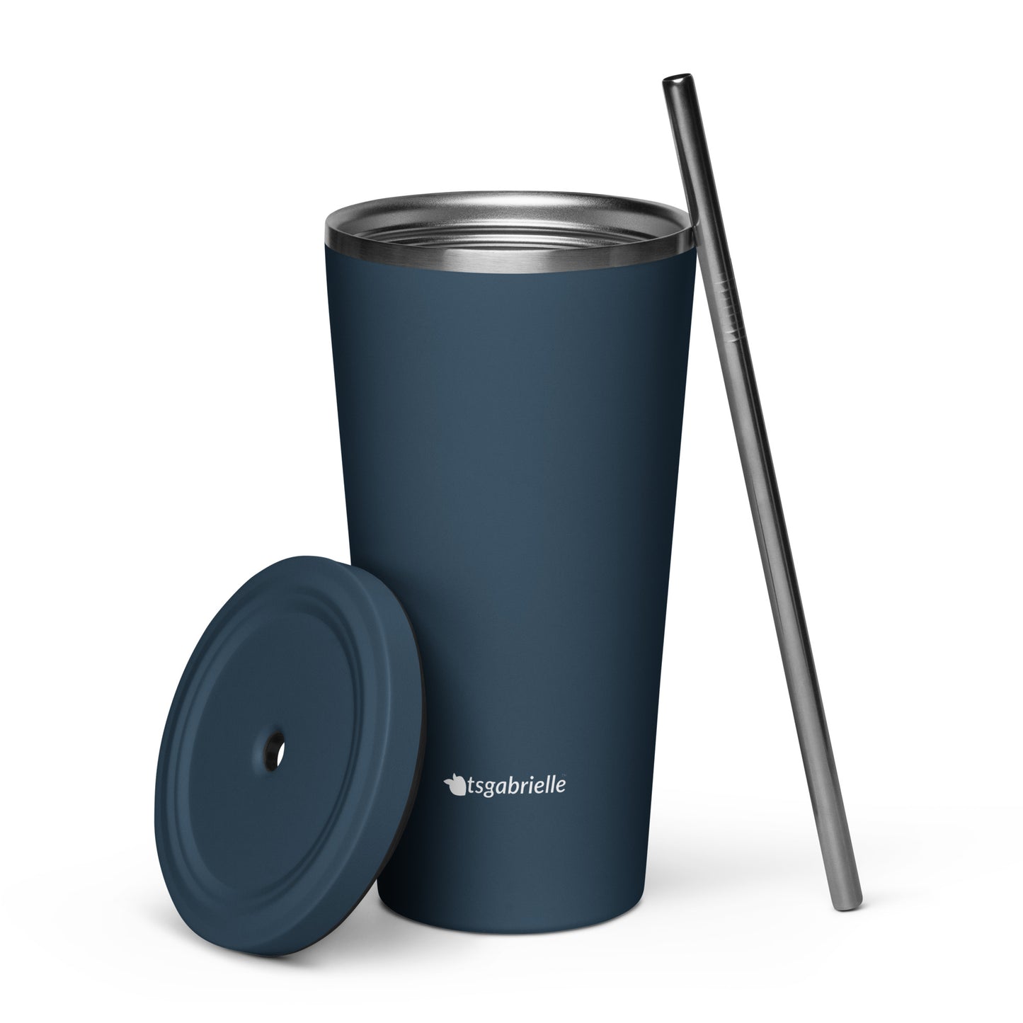 tsgabrielle • Insulated Tumbler with a Straw • Dark Navy • 20 oz - 600 ml
