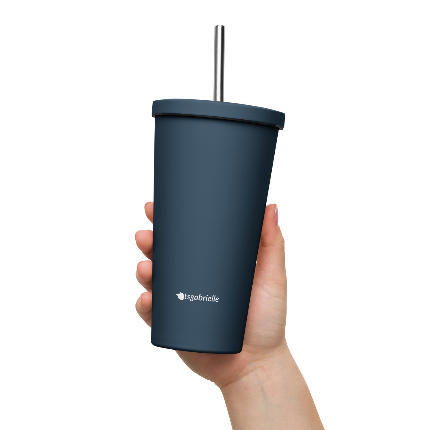 tsgabrielle • Insulated Tumbler with a Straw • Dark Navy • 20 oz - 600 ml