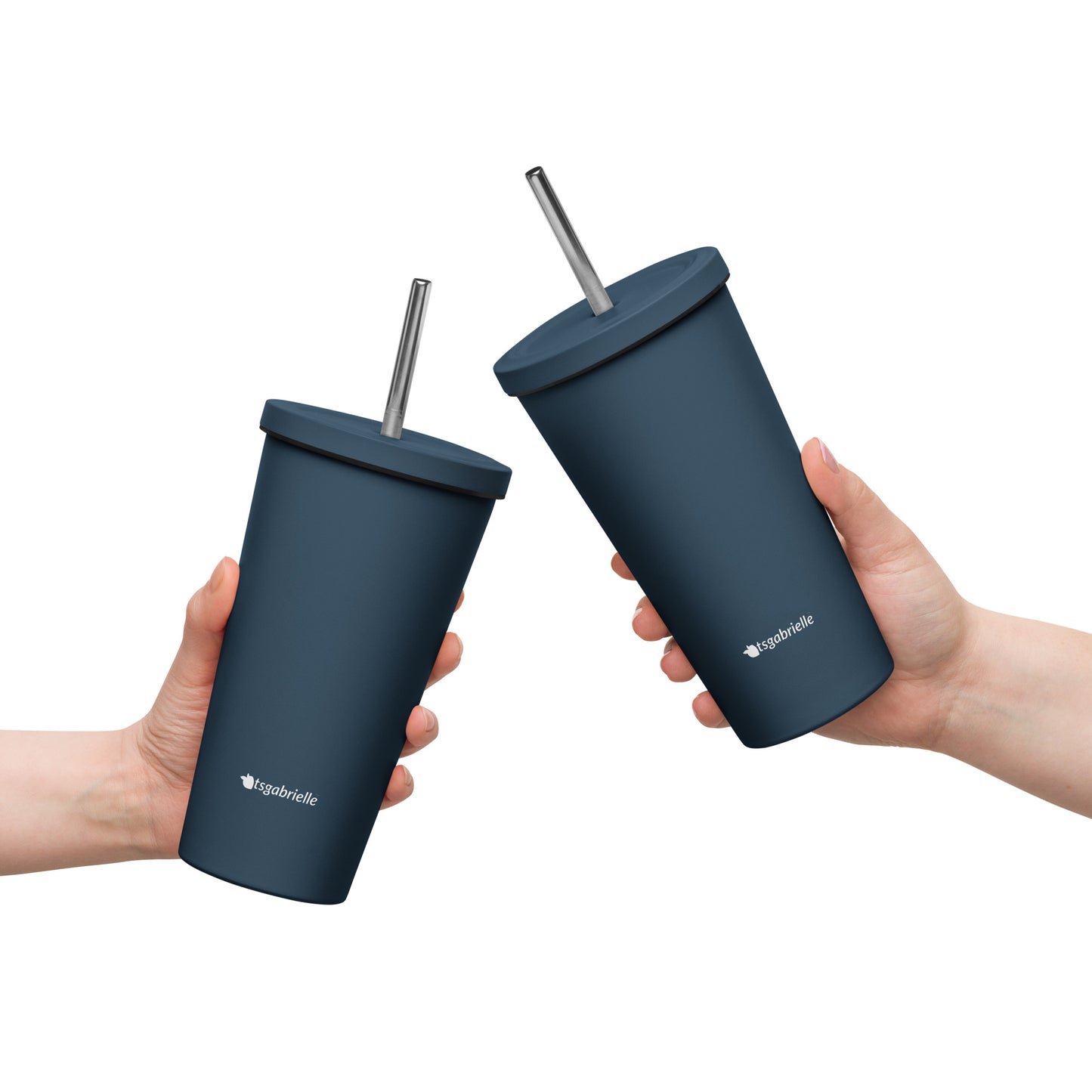 tsgabrielle • Insulated Tumbler with a Straw • Dark Navy • 20 oz - 600 ml