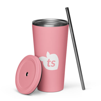 tsgabrielle • Insulated Tumbler with a Straw • Pink • 20 oz - 600 ml