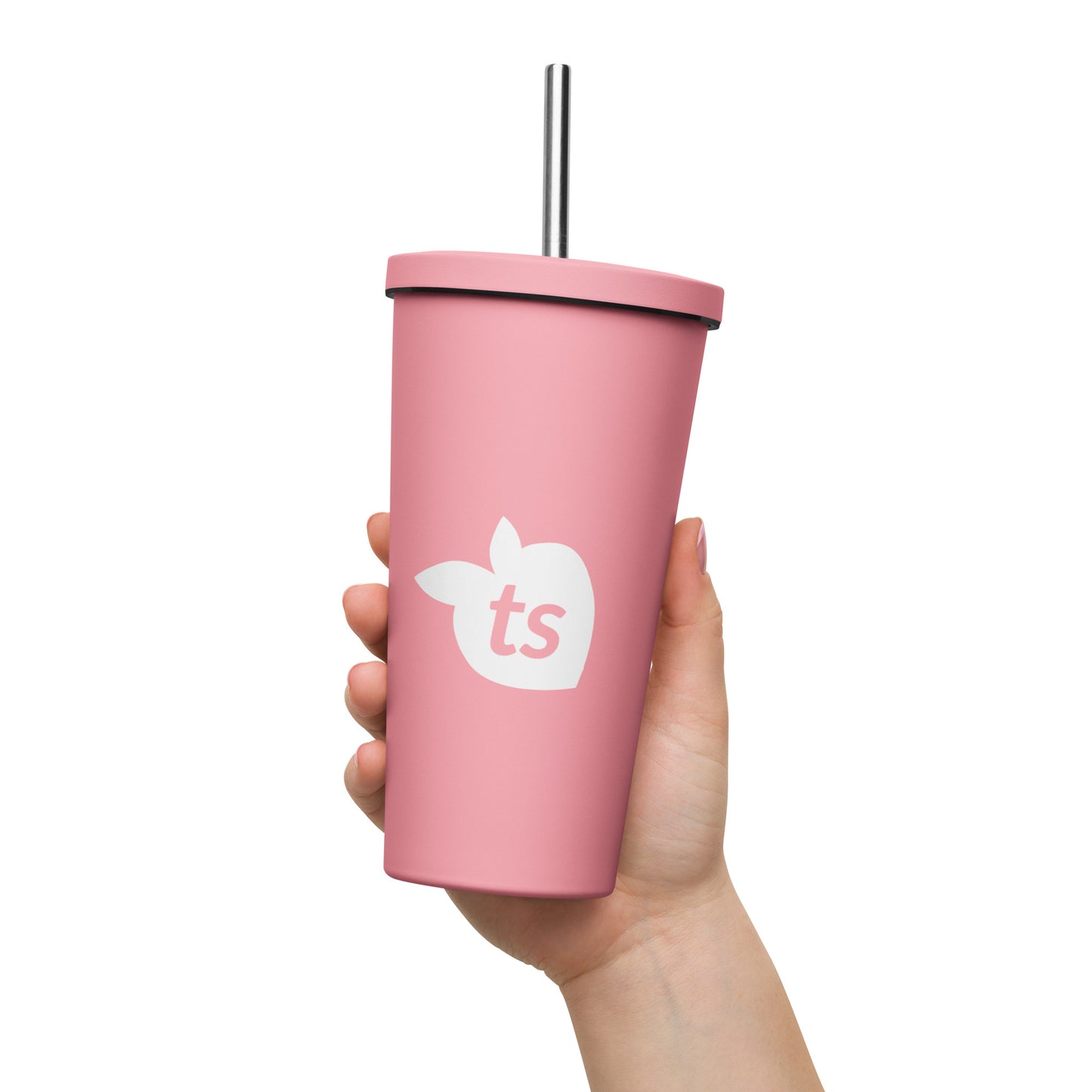 tsgabrielle • Insulated Tumbler with a Straw • Pink • 20 oz - 600 ml
