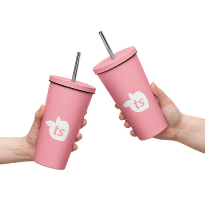 tsgabrielle • Insulated Tumbler with a Straw • Pink • 20 oz - 600 ml