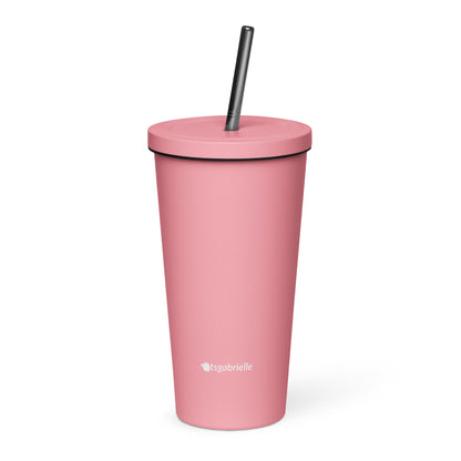 tsgabrielle • Insulated Tumbler with a Straw • Pink • 20 oz - 600 ml