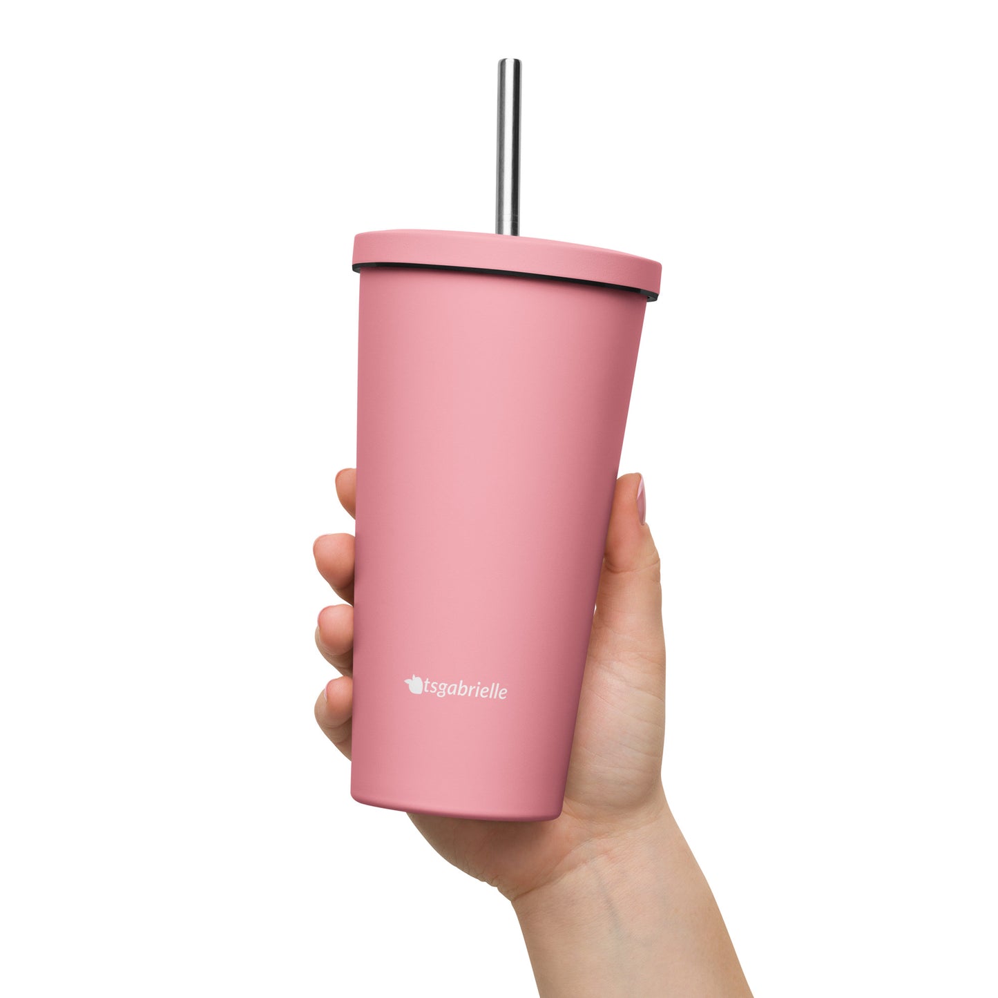 tsgabrielle • Insulated Tumbler with a Straw • Pink • 20 oz - 600 ml