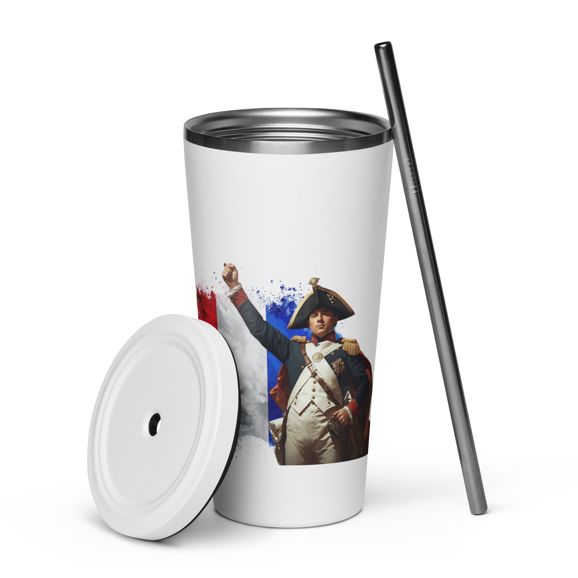 tsgabrielle® • Paris - Napoleon Bonaparte • Tumbler • Stainless Steel • White • 20 oz • White Stainless steel