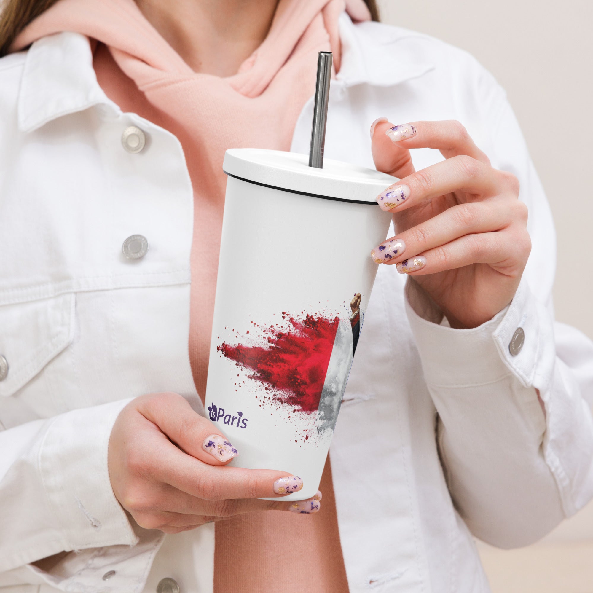 tsgabrielle® • Paris - Napoleon Bonaparte • Tumbler • Stainless Steel • White • 20 oz •