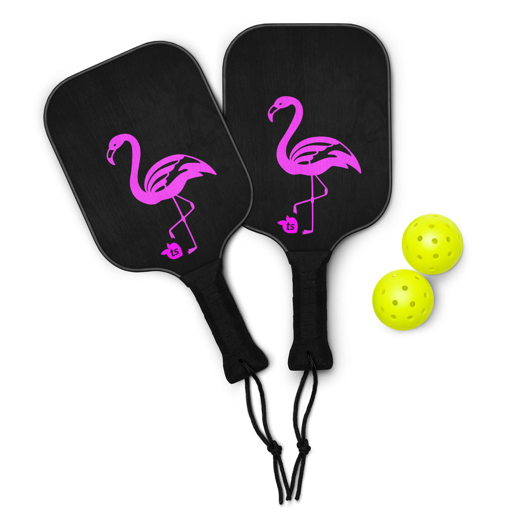 tsgarielle® • Flamant Rose • Pickleball Paddle Set • Black