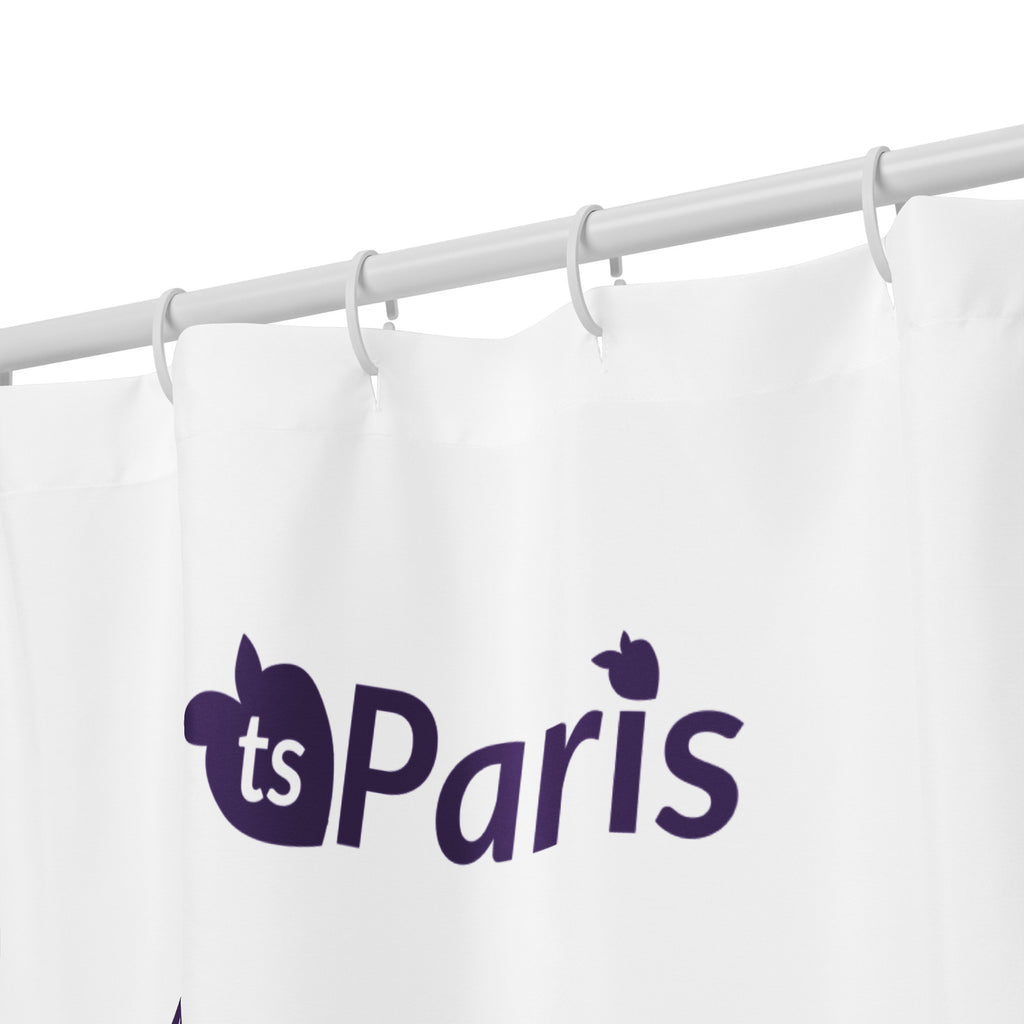 tsgabrielle® • Paris - Fashion Week • Shower Curtain • White • 71” x 74”