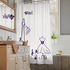 tsgabrielle® • Paris - Fashion Week • Shower Curtain • White • 71” x 74”