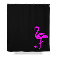 tsgabrielle® • Flamant 🦩 Rose • Shower Curtain • Black • 71″ × 74″