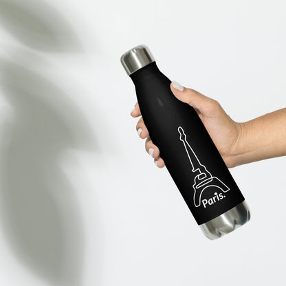 Stainless Steel Water Bottle Black (Paris)