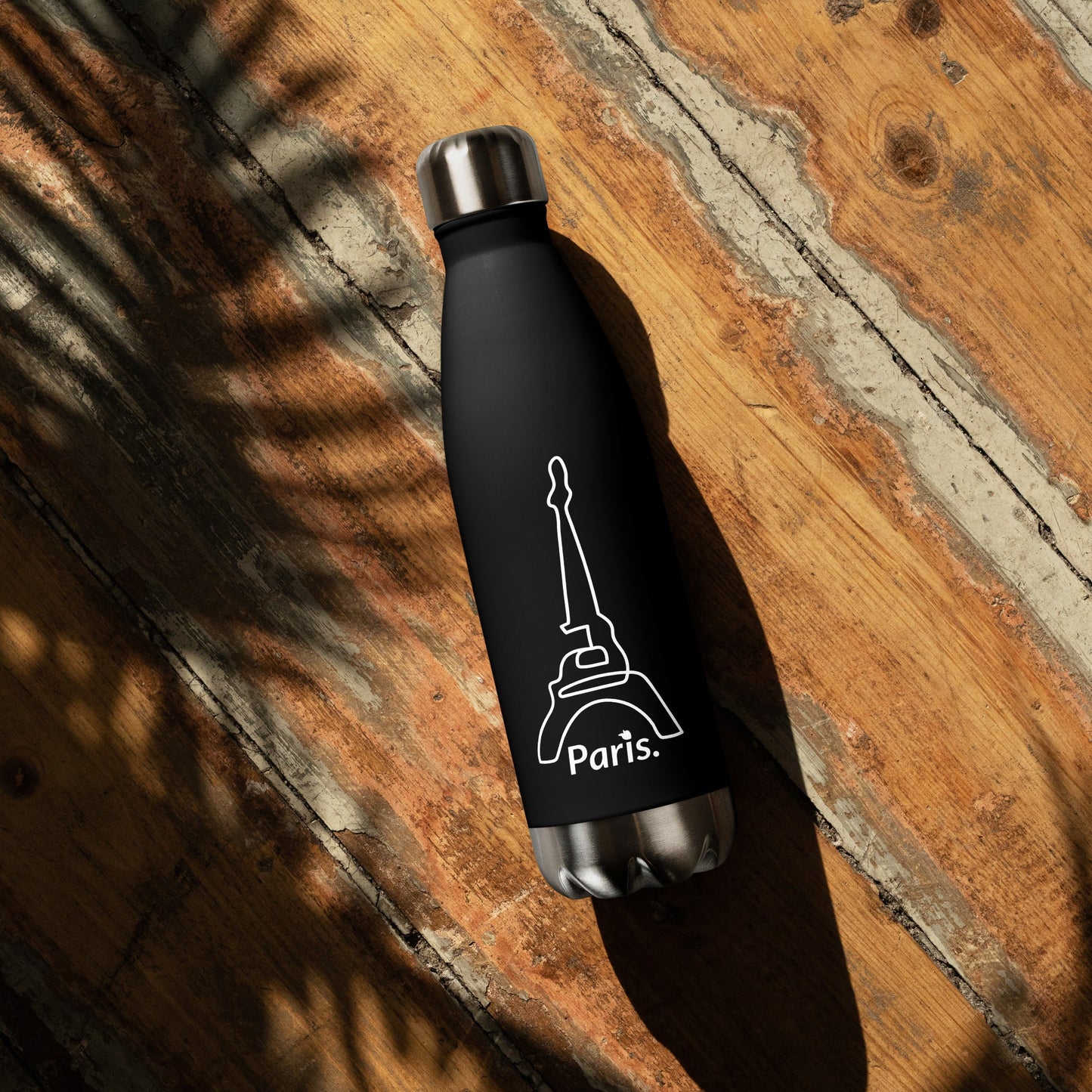 Stainless Steel Water Bottle Black (Paris)