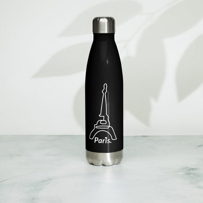 Stainless Steel Water Bottle Black (Paris)