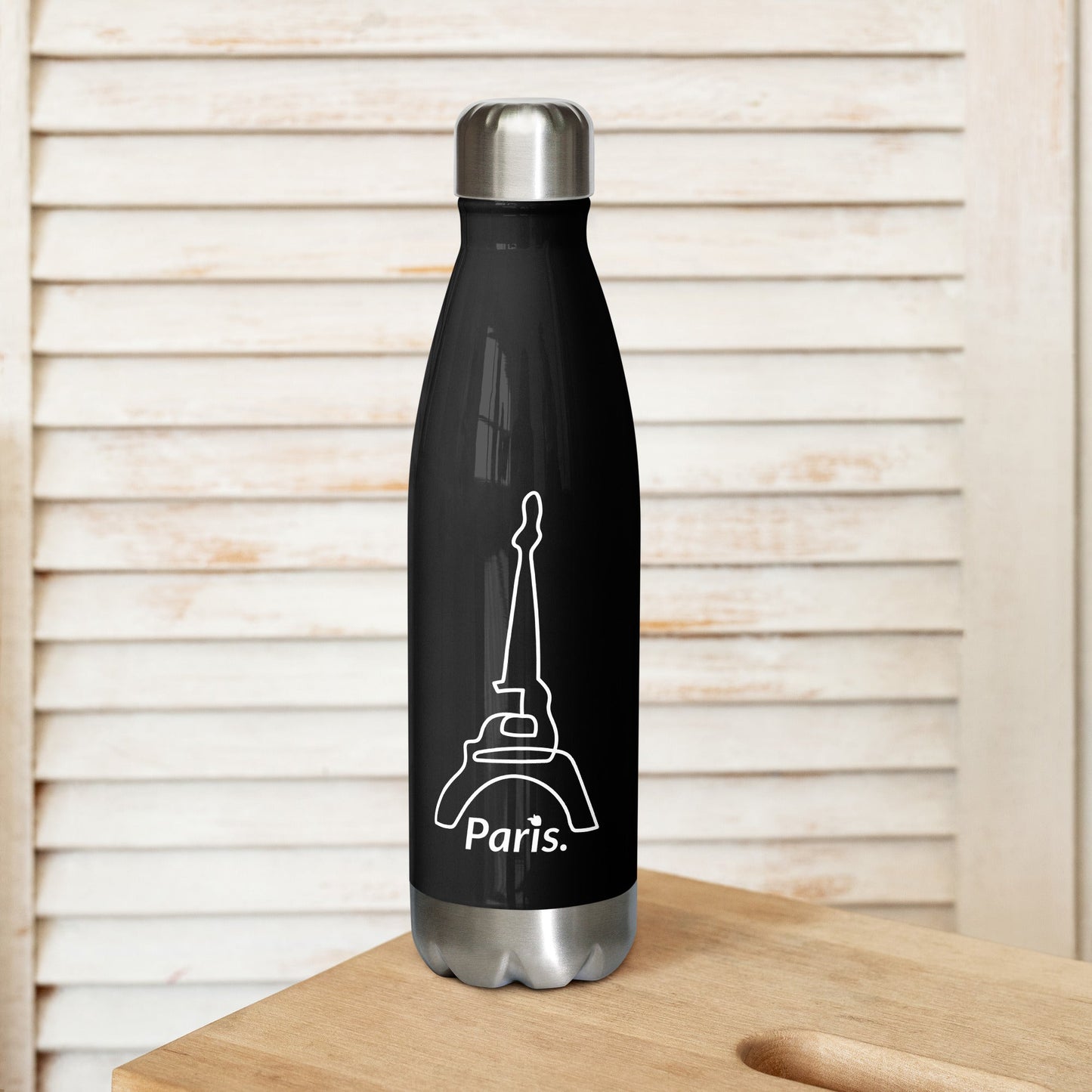 Stainless Steel Water Bottle Black (Paris)