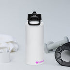 tsgabrielle® • Flamant Rose • Water Bottle with a Straw Lid • Stainless Steel • White • 32 oz