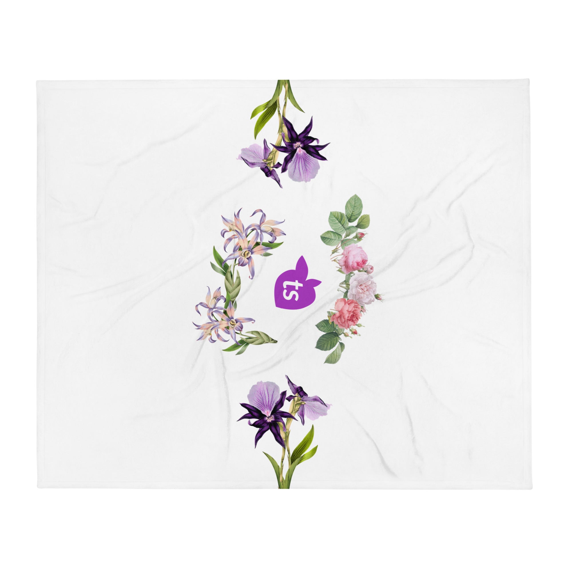 tsgabrielle® • TransFLOWer • Throw Blanket • White • 3 Sizes
