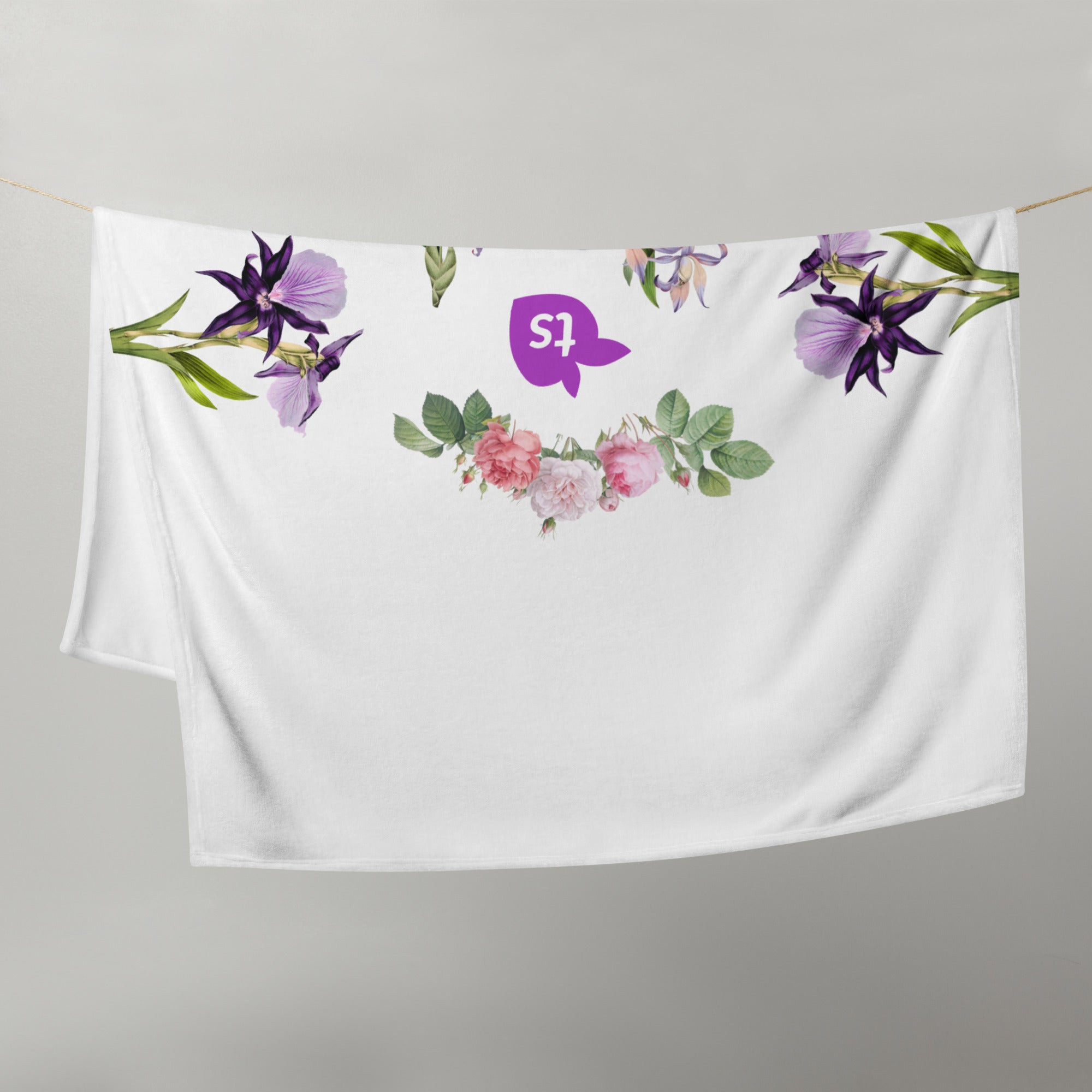 tsgabrielle® • TransFLOWer • Throw Blanket • White • 3 Sizes