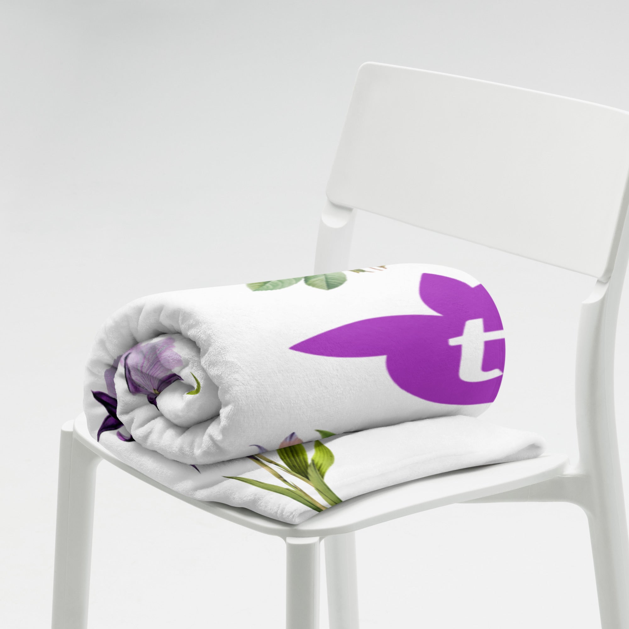 tsgabrielle® • TransFLOWer • Throw Blanket • White • 3 Sizes