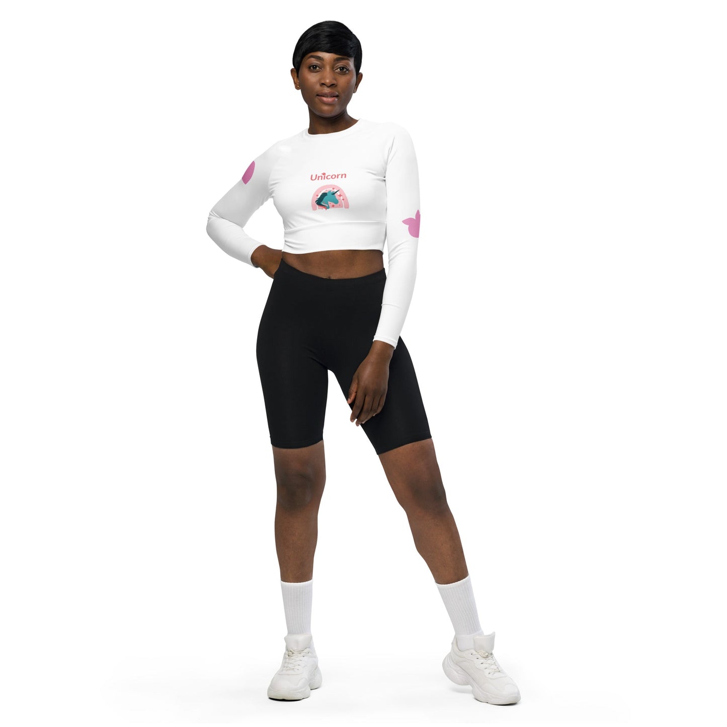 Trans / Women's Recycled Long - Sleeve Crop Top (Unicorn) • tsgabrielle™ USA • • Trans / Women's Recycled Long - Sleeve Crop Top (Unicorn)