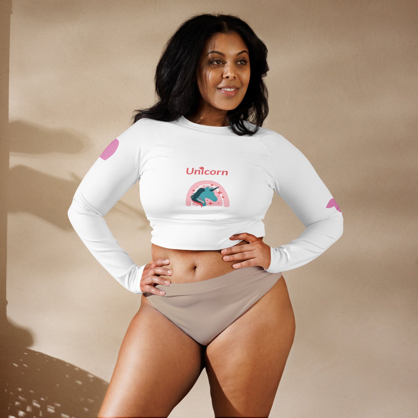 Trans / Women's Recycled Long - Sleeve Crop Top (Unicorn) • tsgabrielle™ USA • • Trans / Women's Recycled Long - Sleeve Crop Top (Unicorn)