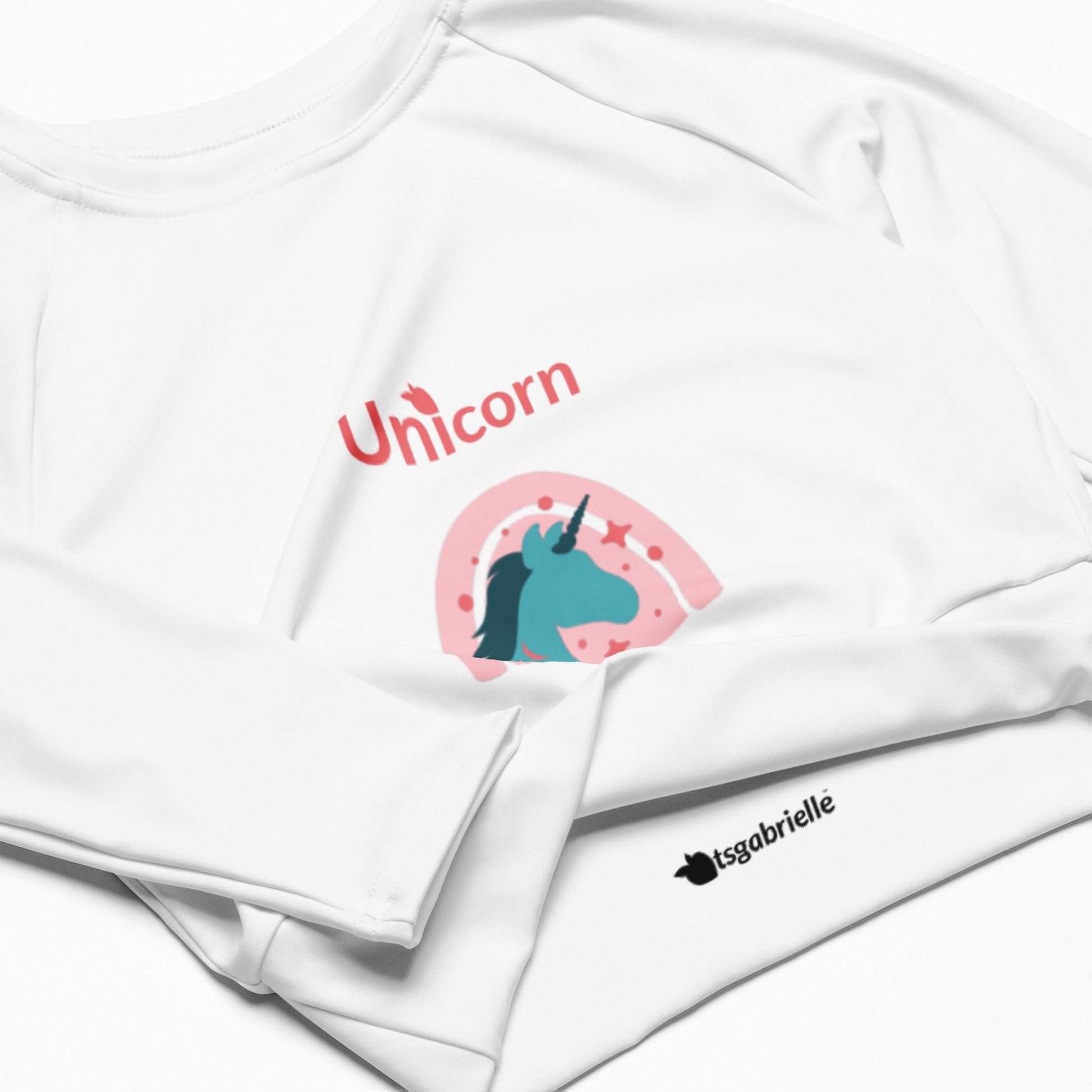 Trans / Women's Recycled Long - Sleeve Crop Top (Unicorn) • tsgabrielle™ USA • • Trans / Women's Recycled Long - Sleeve Crop Top (Unicorn)