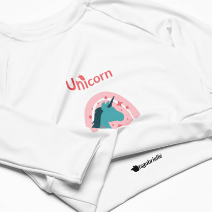 Trans / Women's Recycled Long - Sleeve Crop Top (Unicorn) • tsgabrielle™ USA • • Trans / Women's Recycled Long - Sleeve Crop Top (Unicorn)