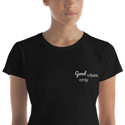 Trans / Women's Short Sleeve T-Shirt - Good Vibes • tsgabrielle™ USA • Apparel & Accessories • Product mockup