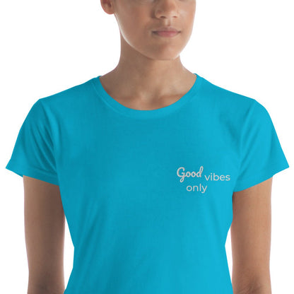 Trans / Women's Short Sleeve T-Shirt - Good Vibes • tsgabrielle™ USA • Apparel & Accessories • Product mockup