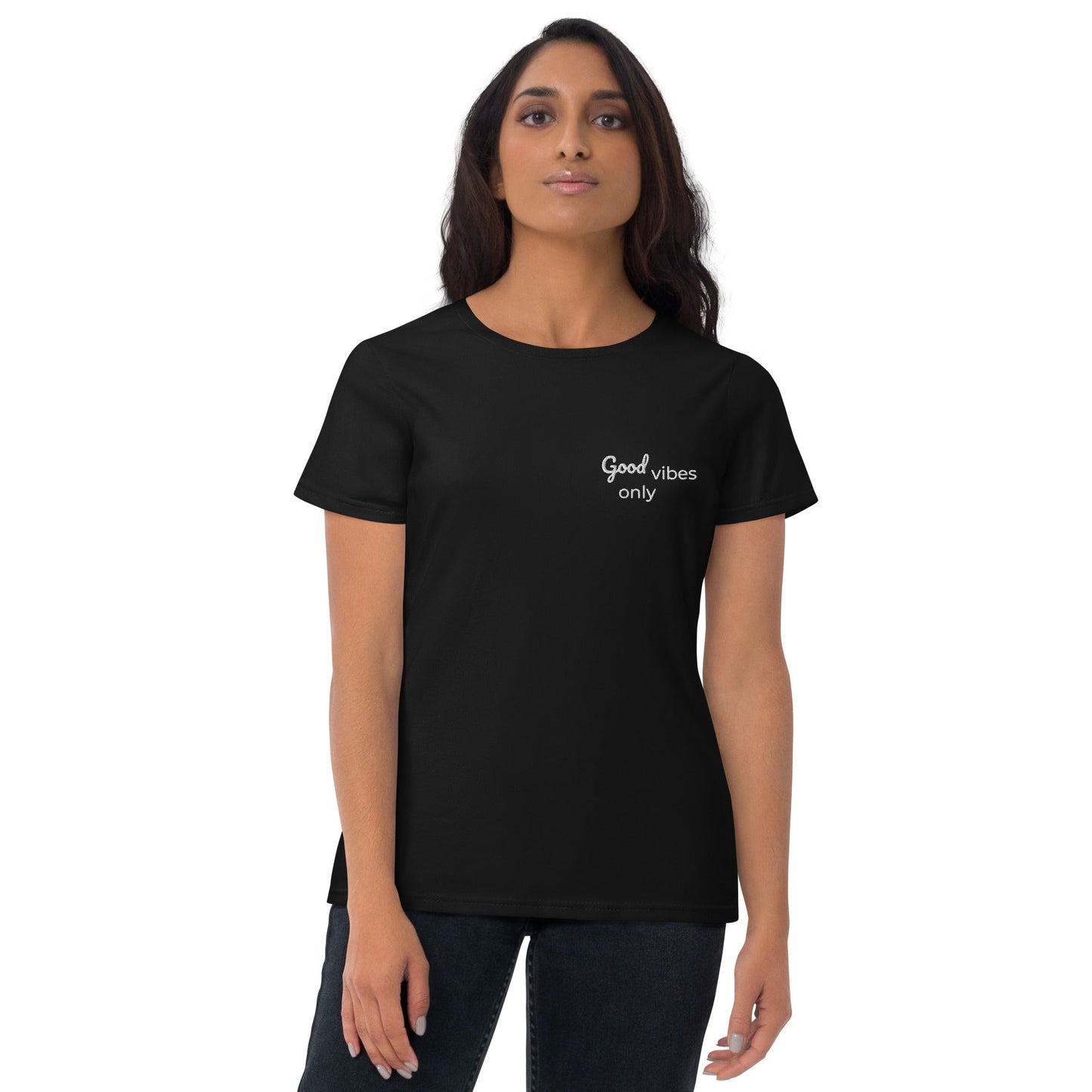 Trans / Women's Short Sleeve T-Shirt - Good Vibes • tsgabrielle™ USA • Apparel & Accessories • Product mockup