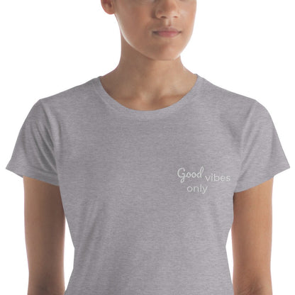 Trans / Women's Short Sleeve T-Shirt - Good Vibes • tsgabrielle™ USA • Apparel & Accessories • Product mockup