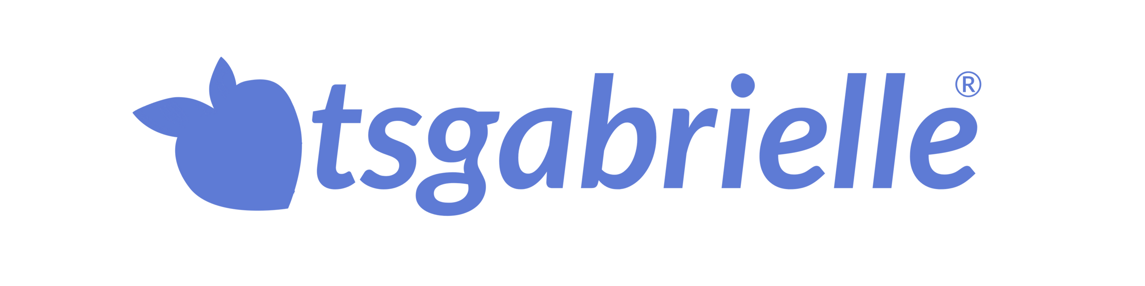 Logo of tsgabrielle with a blue bird icon on a white background
