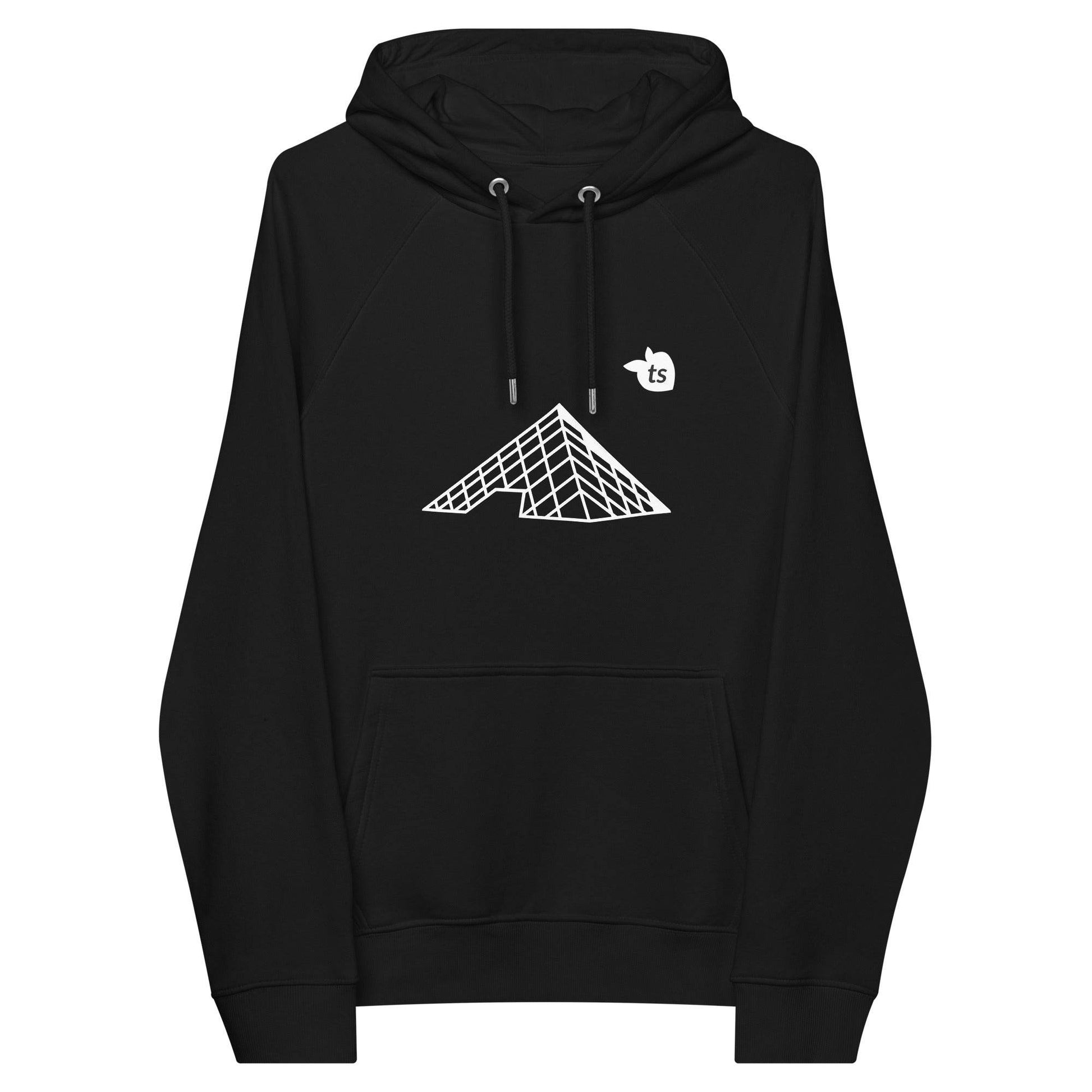 tsgabrielle • Men's • Paris- The Louvre Pyramid • Eco Raglan Hoodie • Black - tsgabrielle